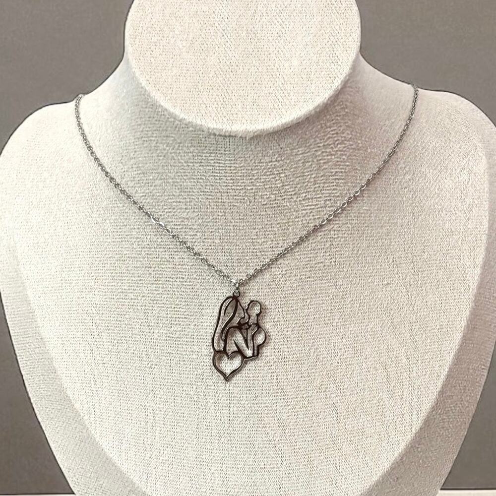 Mother Holding Baby Pendant Necklace